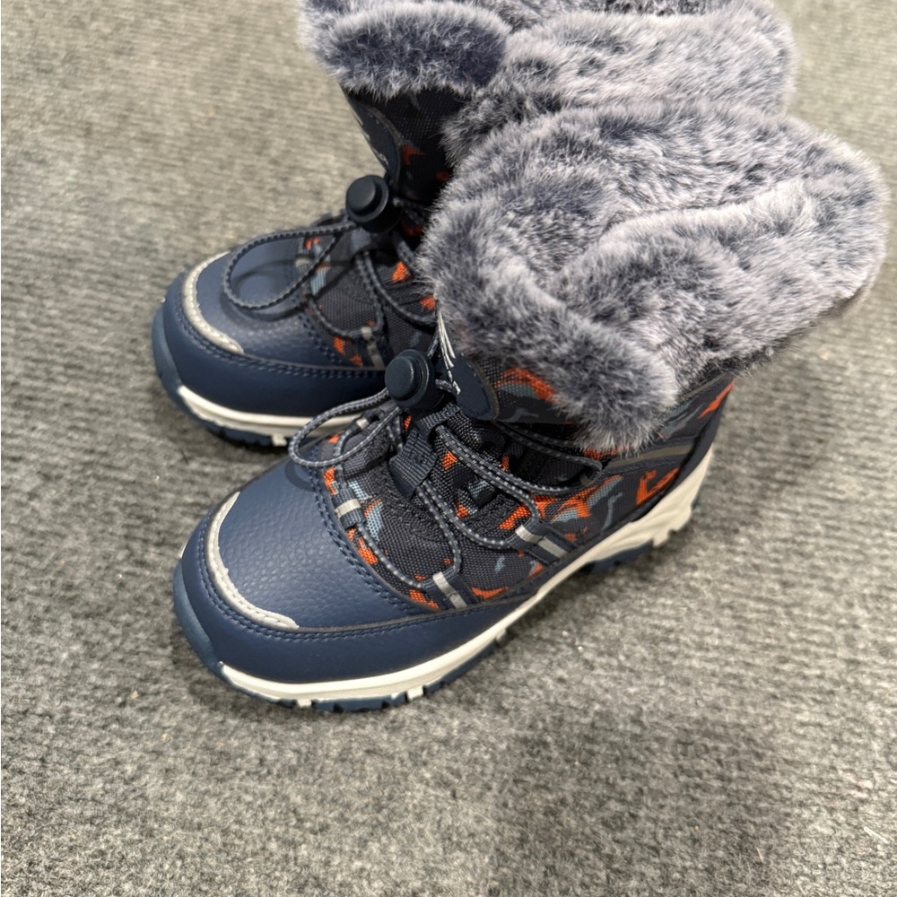 Never worn !Kids Navy and Gray Snow Boots
